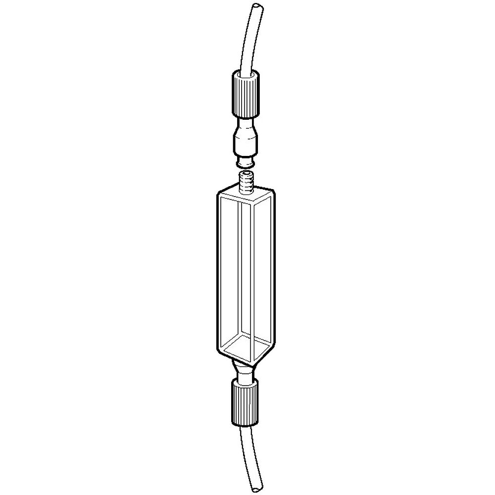 Cuves à circulation pour fluorimètre, raccords à vis en ligne