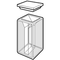 Cuves semi-micro rectangulaires forme basse avec couvercle en PTFE