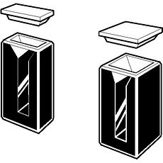 Cuves semi-micro rectangulaires forme basse, parois noires avec couvercle en PTFE