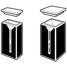 Cuves micro rectangulaires forme basse, parois noires avec couvercle en PTFE