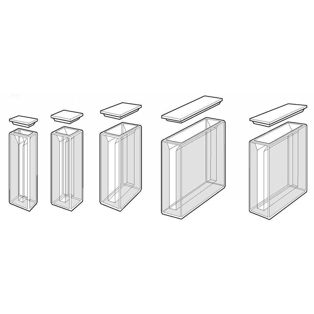 Cuves semi-micro rectangulaires standard avec couvercle en PTFE
