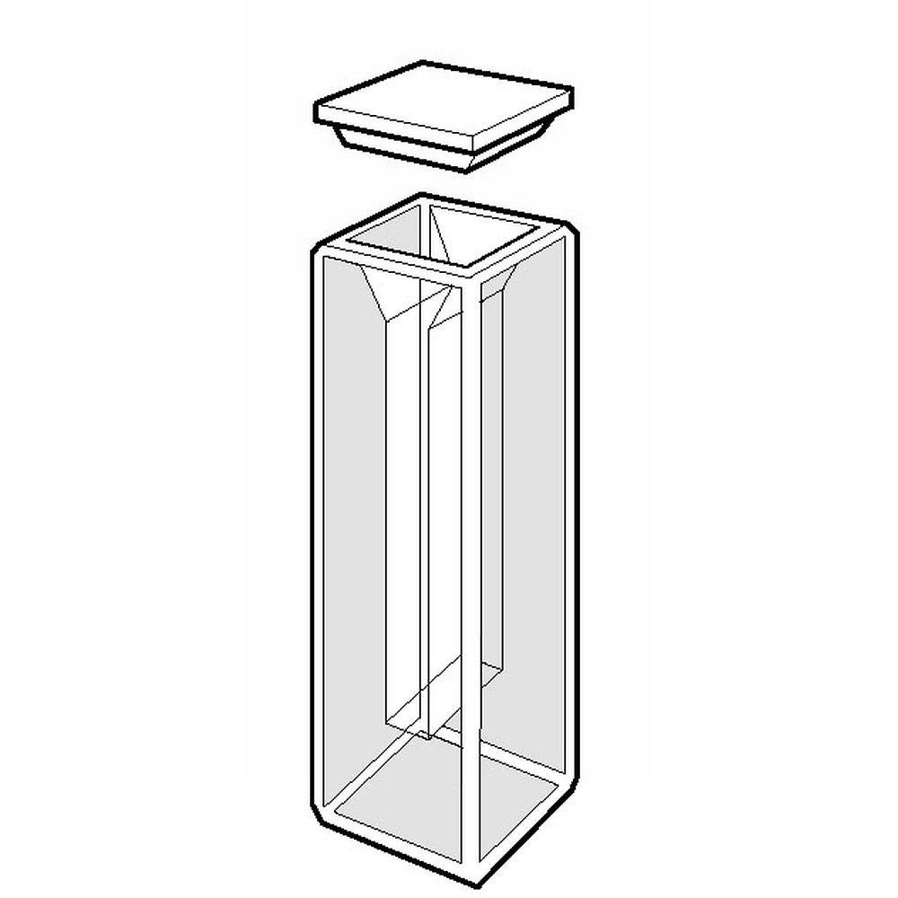 Cuves semi-micro rectangulaires standard avec couvercle en PTFE