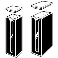 Cuves semi-micro rectangulaires à parois noires avec couvercle en PTFE