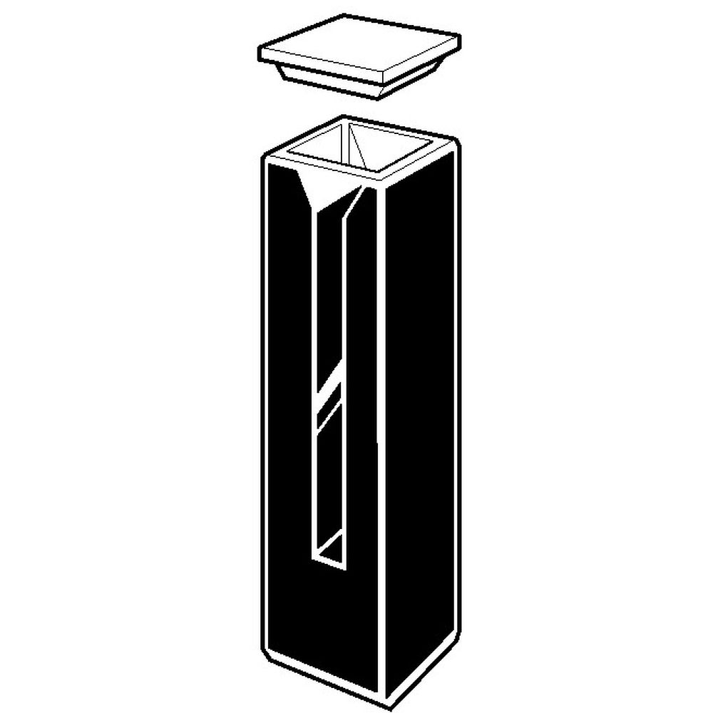 Cuves semi-micro rectangulaires à parois noires avec couvercle en PTFE