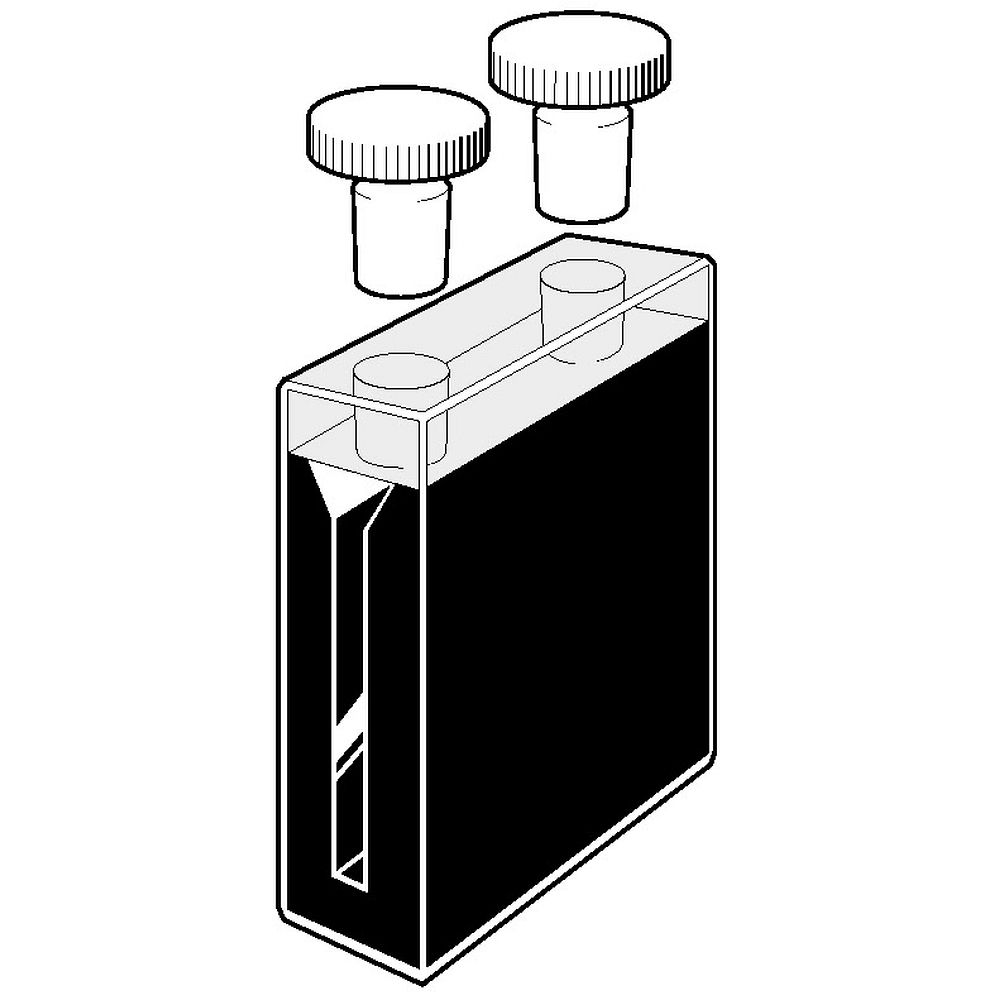 Cuves semi-micro rectangulaires à parois noires avec bouchon étanche en PTFE