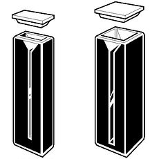 Cuves micro rectangulaires à parois noires avec couvercle en PTFE