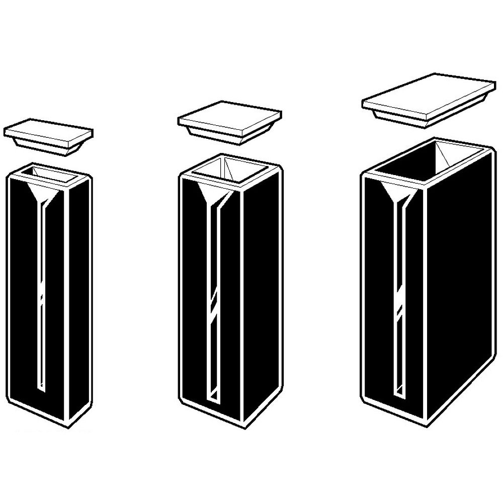 Cuves micro rectangulaires à parois noires avec couvercle en PTFE
