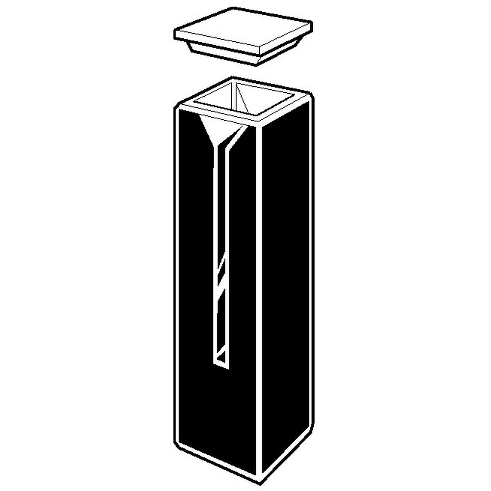 Cuves micro rectangulaires à parois noires avec couvercle en PTFE