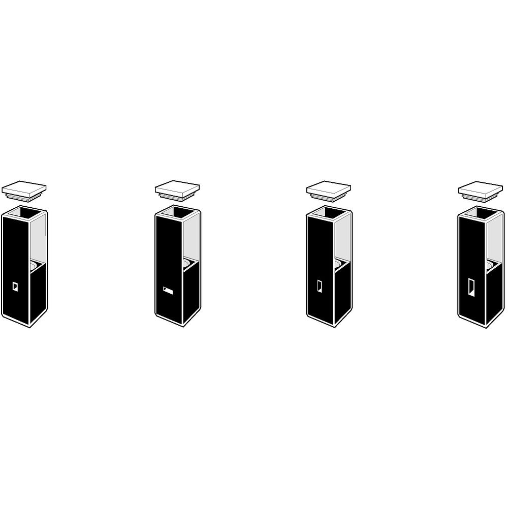 Cuves sub-micro rectangulaires avec couvercle en PTFE
