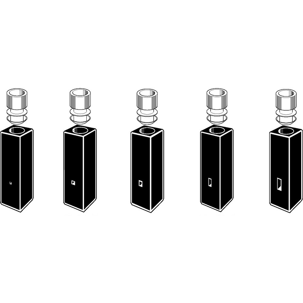 Cuves sub-micro rectangulaires avec bouchon à ailette, étanche, en polyéthylène