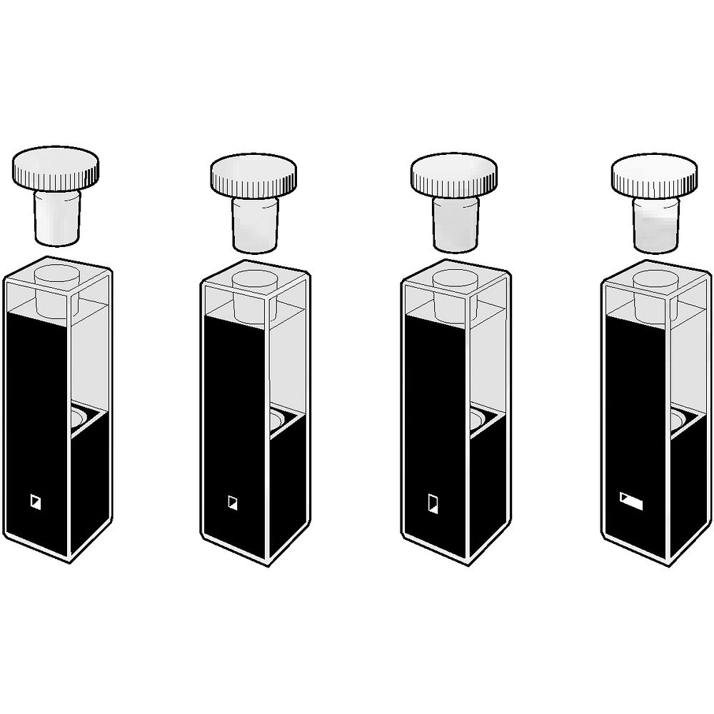Cuves sub-micro rectangulaires avec bouchon étanche en PTFE