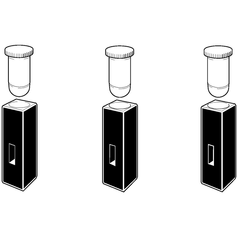 Cuves sub-micro rectangulaires avec bouchon réducteur de volume