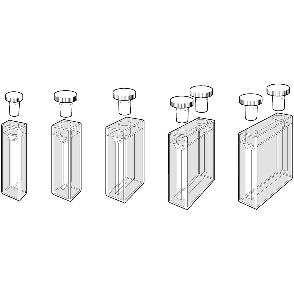 Cuves micro rectangulaires standard avec bouchon étanche en PTFE