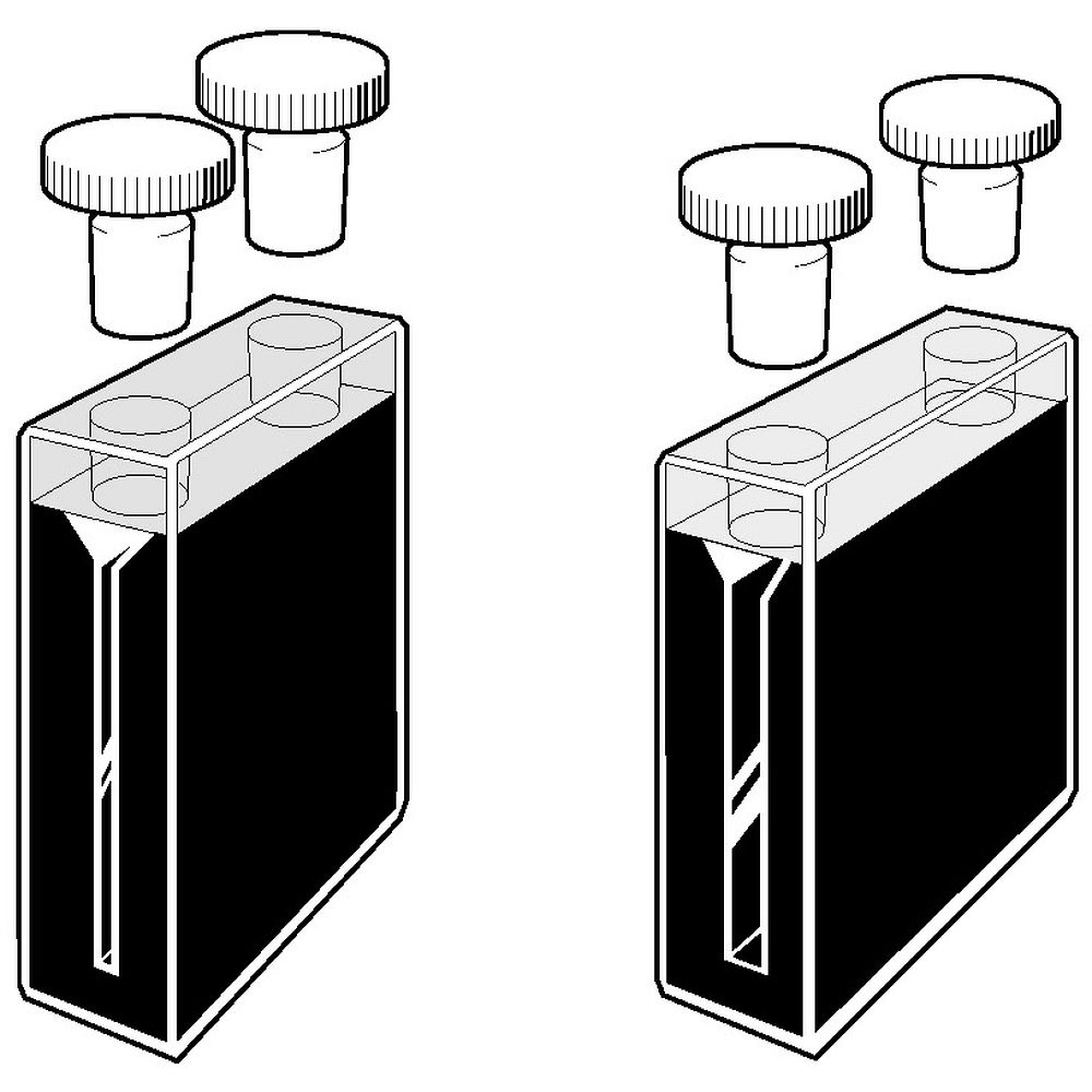 Cuves micro rectangulaires à parois noires avec bouchon étanche en PTFE