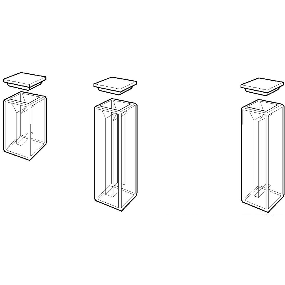 Cuves semi-micro et micro rectangulaires pour fluorimètre avec couvercle en PTFE