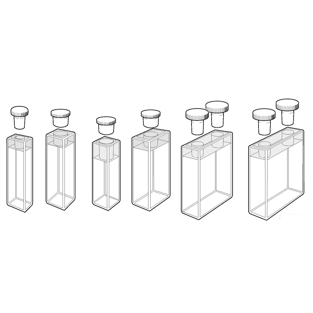 Cuves macro rectangulaires pour fluorimètre avec bouchon étanche en PTFE