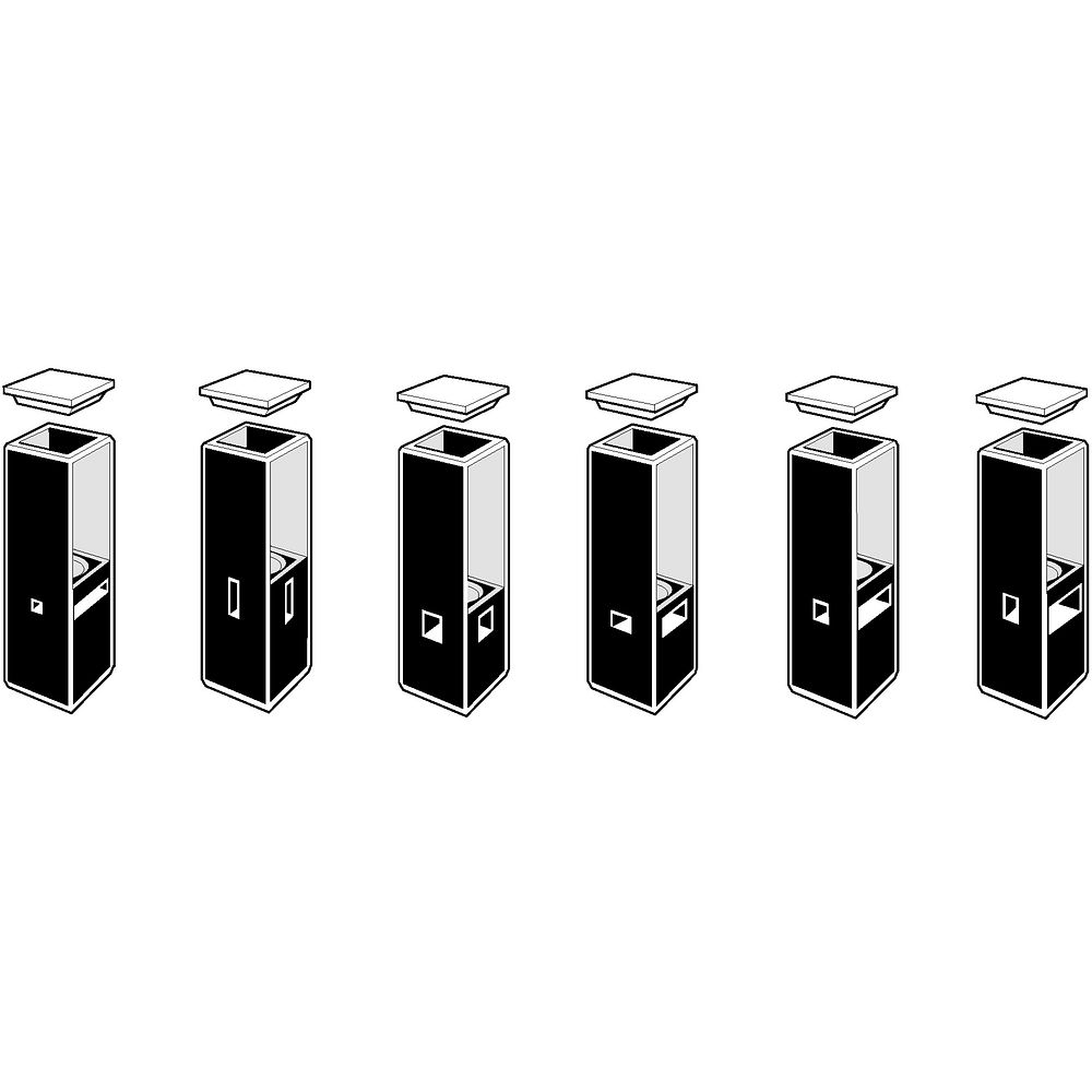 Cuves spectro sub-micro pour fluorimètre avec couvercle en PTFE