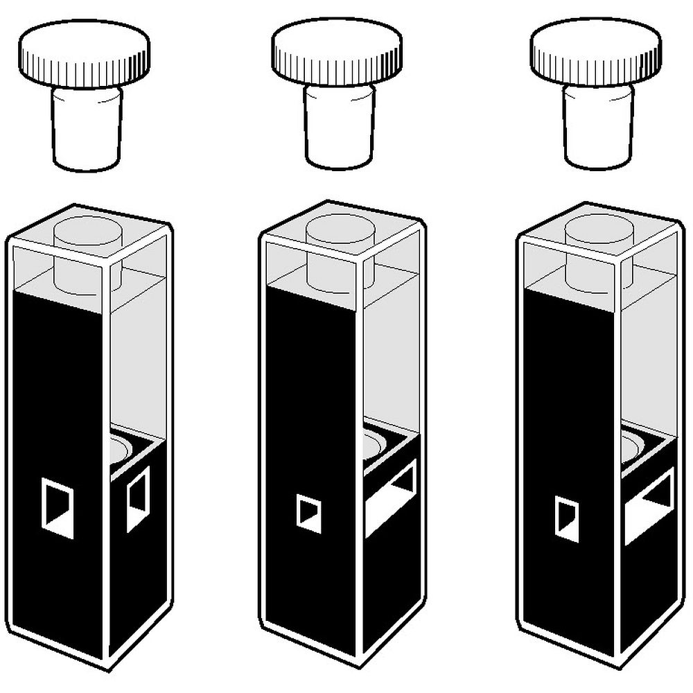 Cuves spectro sub-micro pour fluorimètre avec bouchon étanche en PTFE