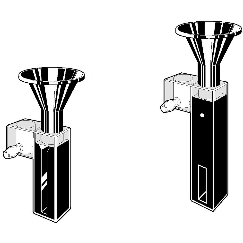 Cuves spectro avec aspiration sous vide micro et semi-micro, parois noires