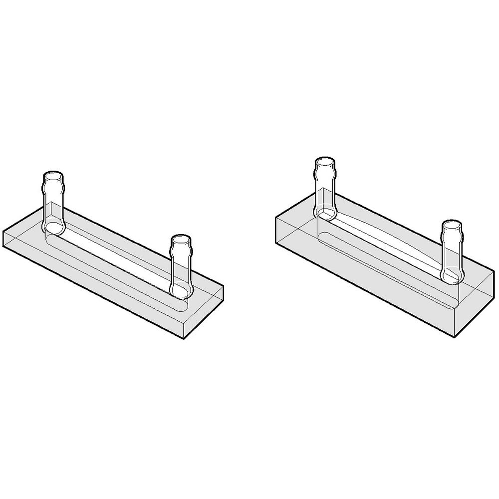 Cuves à circulation pour micro-volumes raccords droits