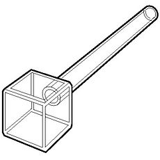 Cuves forme cube avec tube pour fluorimètre