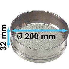 Tamis d'analyse en acier inox Ø 200 mm, haut. 32 mm