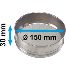 Tamis d'analyse en acier inox Ø 150 mm, haut. 30 mm