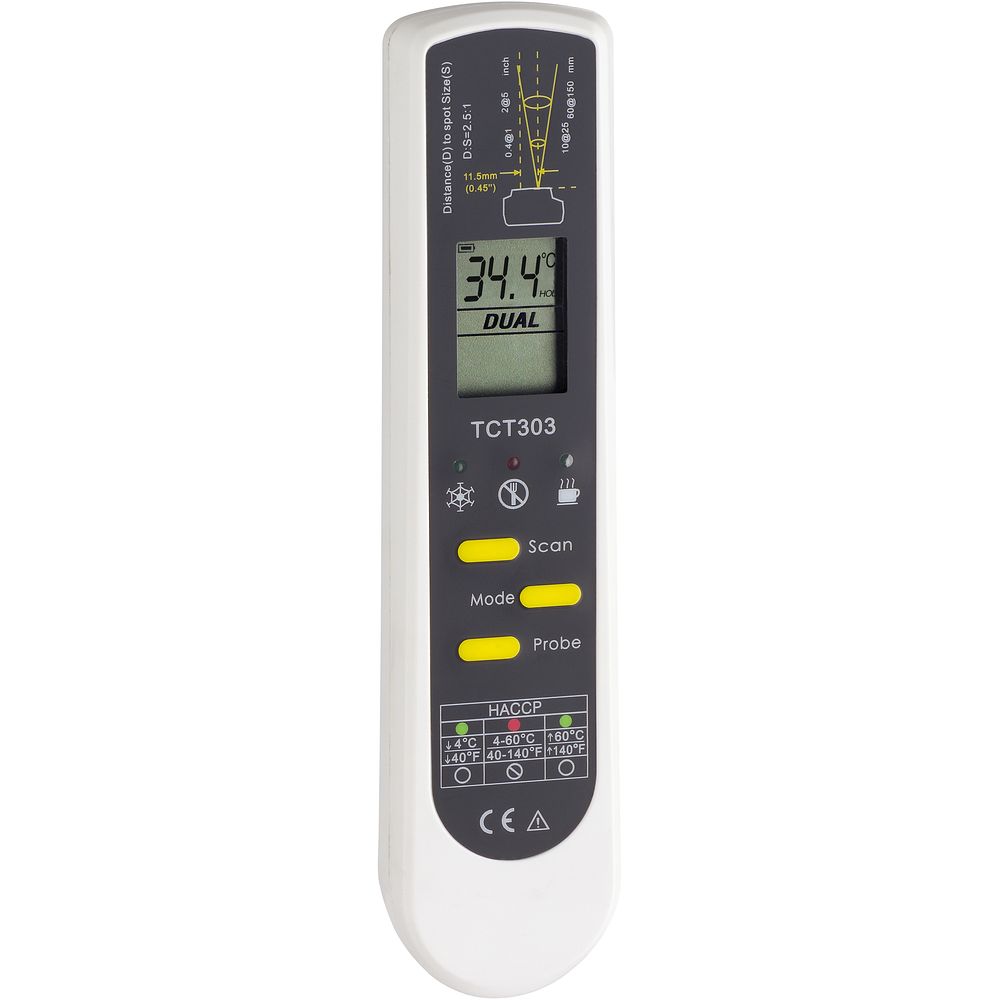 Thermomètre à infrarouge et sonde rétractable
