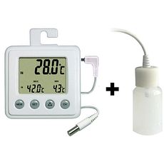 Thermomètre intérieur / extérieur en flacon Triple affichage : T°C courante/Maxi/Mini