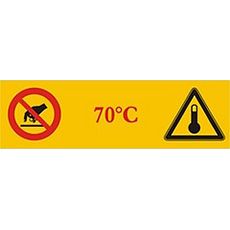 Indicateurs de température illustrés thermosensibles Tempsafe +70°C