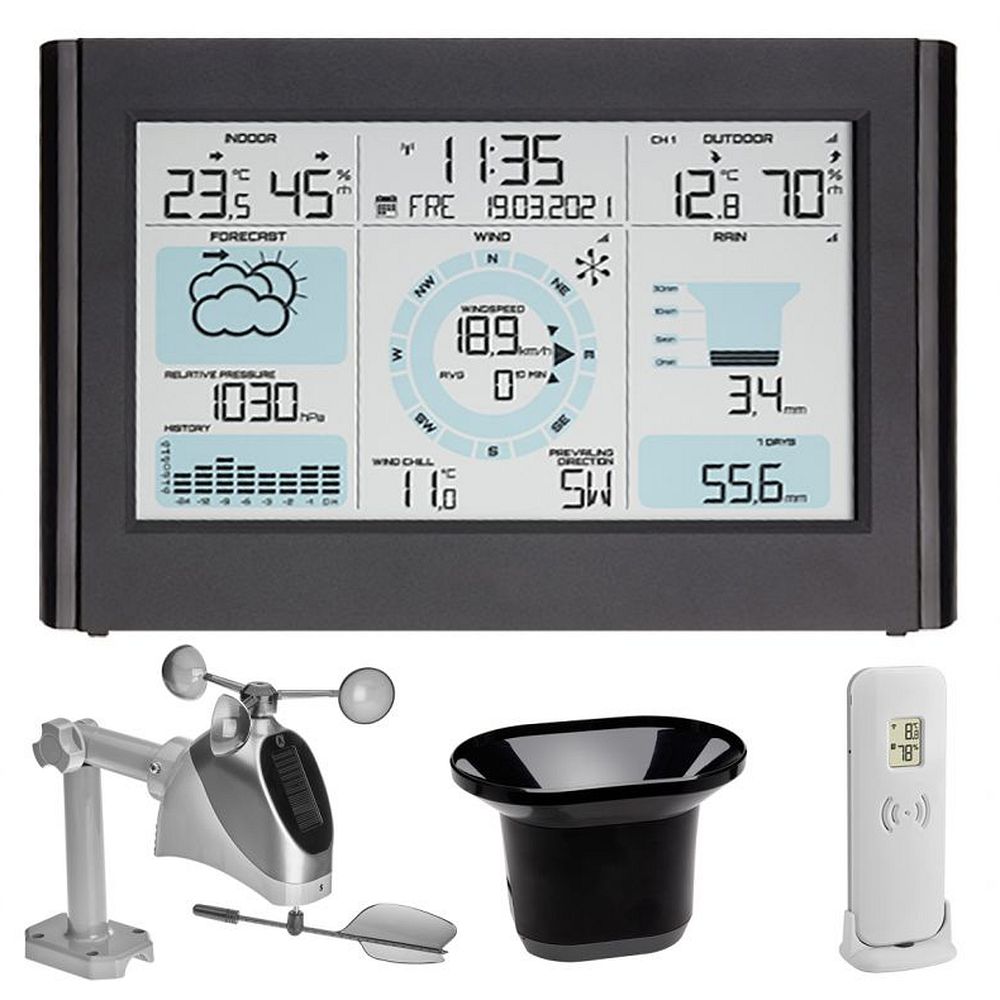 Station météo professionnelle Thermo-hygro-baromètre-anémomètre