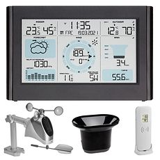 Station météo professionnelle Thermo-hygro-baromètre-anémomètre-pluviomètre