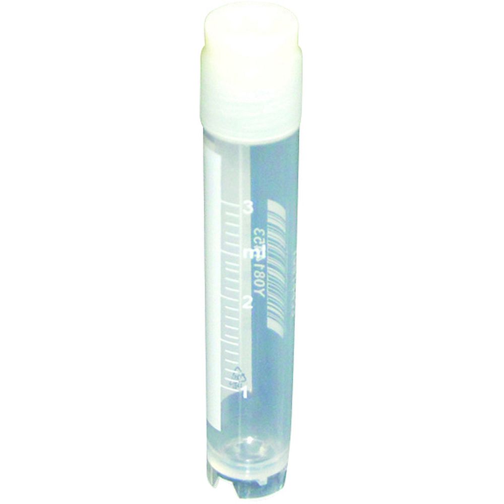 Cryotubes stériles à filetage externe avec code barre et zone de marquage