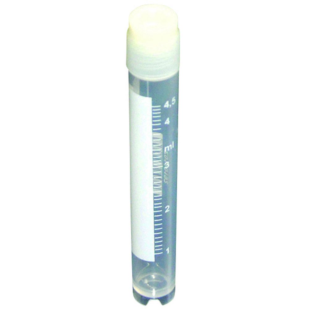 Cryotubes stériles à filetage externe avec code barre et zone de marquage