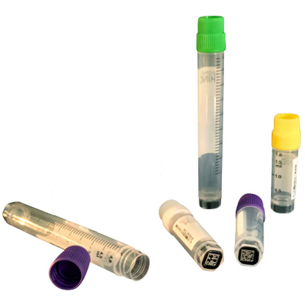 Cryotubes stériles avec code 2D et code barres filetage externe