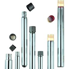 Tubes de culture fond plat en verre sodocalcique fermeture à vis, capuchon alu