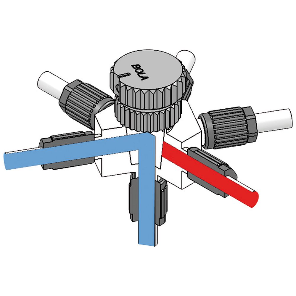 Distributeur 7&nbspvoies en L en PTFE