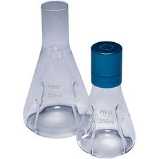Erlenmeyers de culture Pyrex® avec déflecteurs et col sans rebord