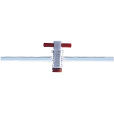 Robinets droits en verre borosilicaté clé en PTFE