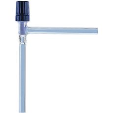 Robinet à angle droit à pointeau en verre borosilicaté