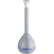 Fioles jaugées classe A en verre borosilicaté, bouchon en PE
