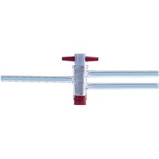 Robinets 2 voies en verre borosilicaté clé en PTFE