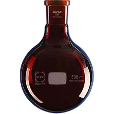Ballons à fond rond et col rodé en verre borosilicaté ambré DURAN®