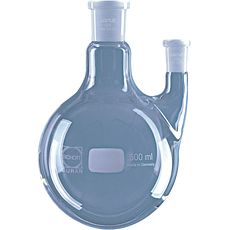 Ballons bicols à fond rond, col latéral parallèle en verre borosilicaté DURAN®