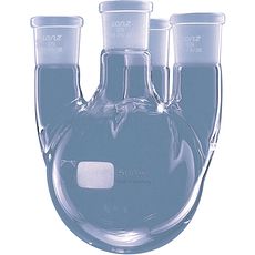 Ballons 4 cols à fond rond, cols latéraux parallèles en verre borosilicaté DURAN®
