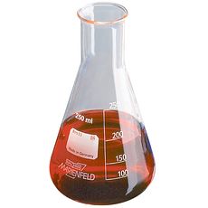 Fioles erlenmeyers col étroit en verre borosilicaté