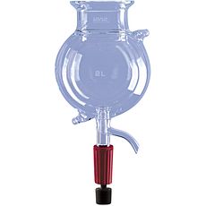 Réacteurs sphériques en verre, avec enveloppe thermostatique et soupape de soutirage