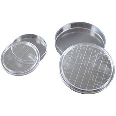 Boîtes de contact quadrillées stériles en polystyrène avec ergots de ventilation