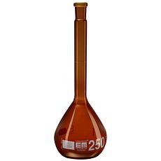 Fioles jaugées Hirschmann® classe A en verre ambré DURAN® bouchon PE