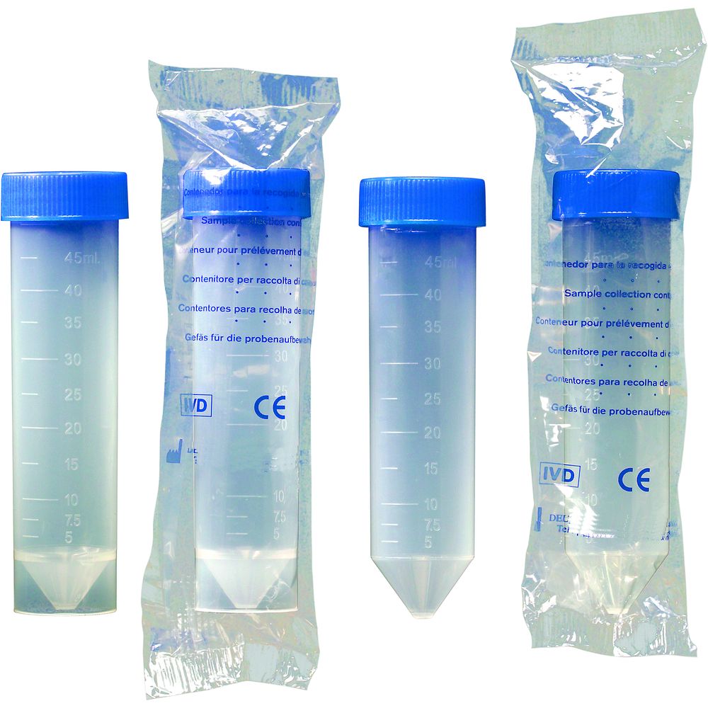 Tubes à centrifuger en PP fond conique, fermeture à vis